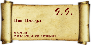 Ihm Ibolya névjegykártya