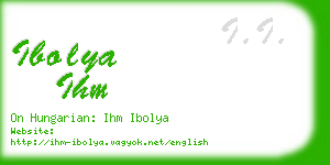 ibolya ihm business card